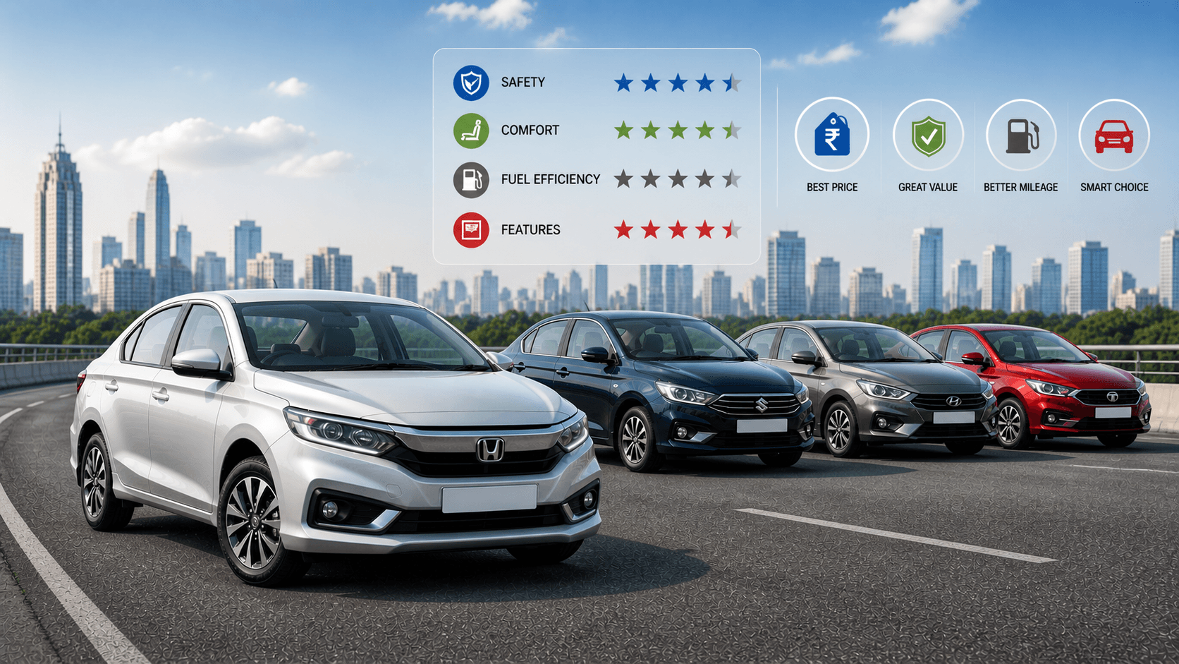 Honda Amaze vs Other Sedans in India: Price and Value Comparison